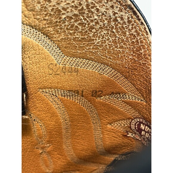 Nocona Cowboy Boots Size 8 E Black Leather Vintage - Picture 12 of 15